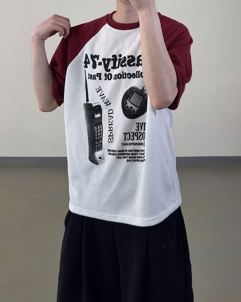 Ragiv Graphic Raglan Knit Short Sleeve