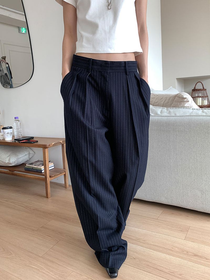 PAPERMOON PIN STRIPE PLEATE TROUSER