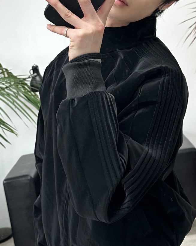 Hide Glossy Pleats Leather Jumper