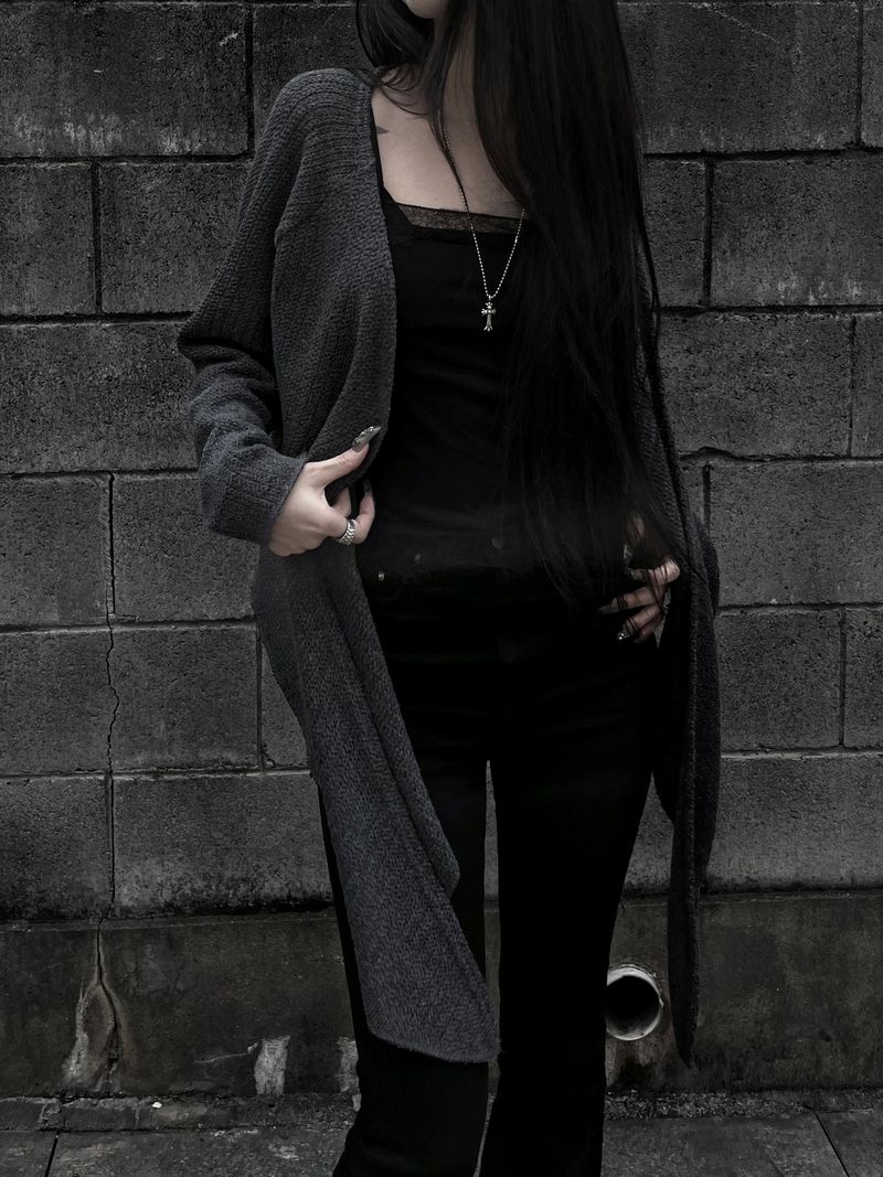 strap frey knit cardigan (2color)