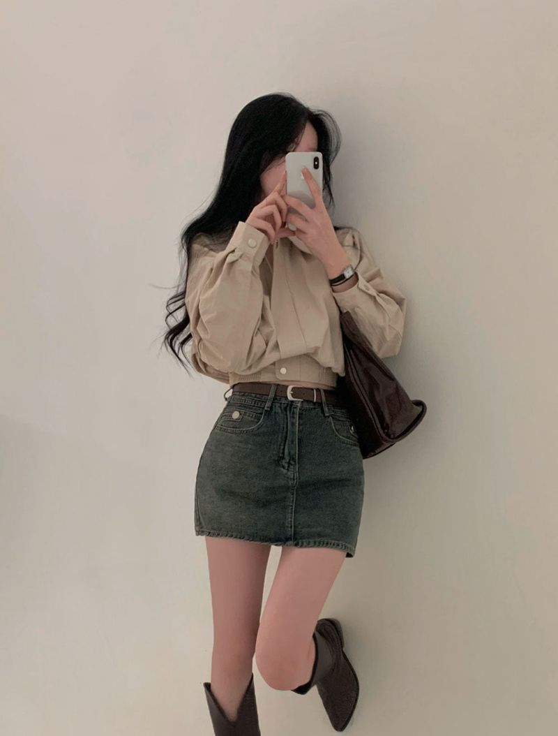 [Bellide made] Bubble Hidden Cropped Field Jacket
