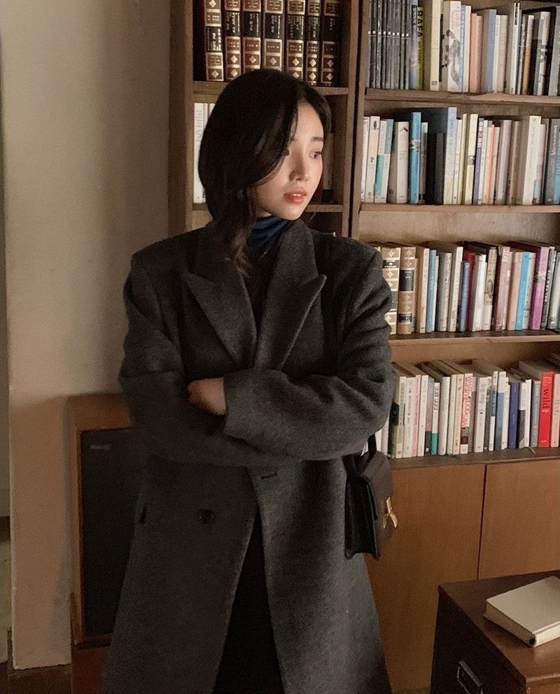 Modern Twill Overfit Wool70 Long Coat (2color)