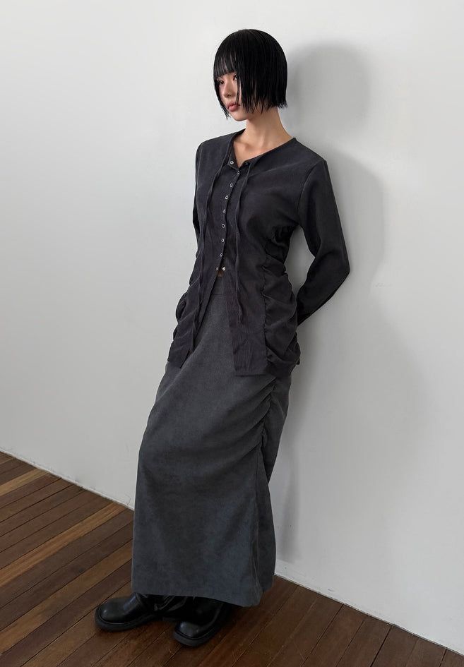 SHIRRING LONG SKIRT