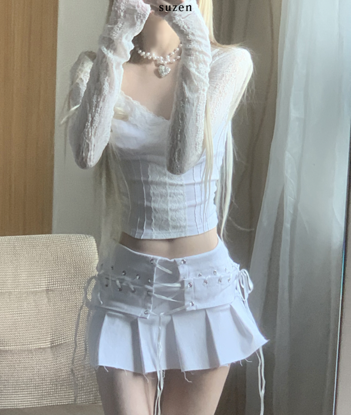 suzen（スゼン）の「jandaru lace bolero cardigan (white)（Tops）」
