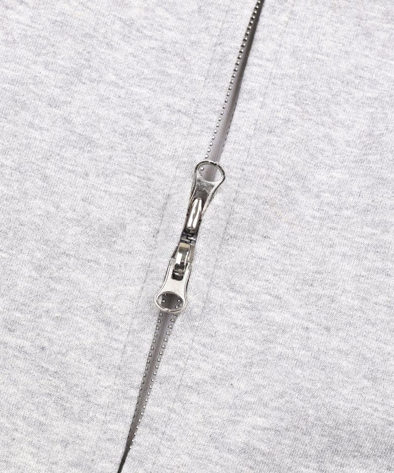 Needle Work Hoodie Zip-Up - Gray