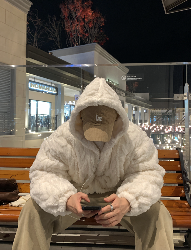 Nechis Cable Mink Fur Overfit Hooded Padding