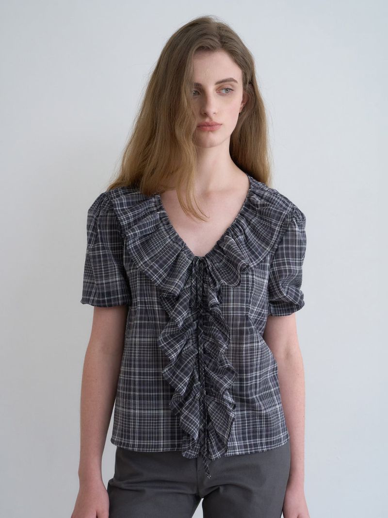 Not your rose（ノットユアローズ）の「Sophie blouse (Check)（Tops）」