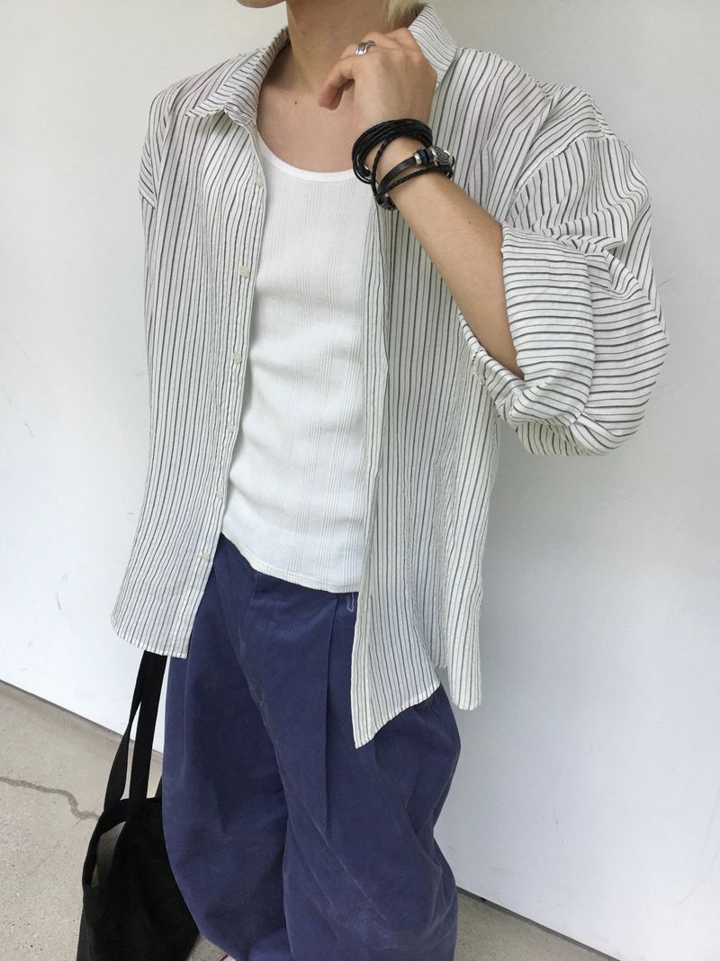 Hey Loop Stripe Loose Fit Shirt 4C