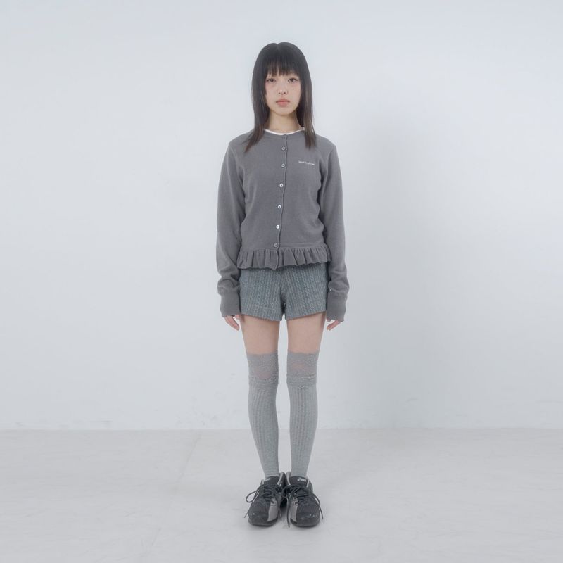 Frilling knit cardigan 003