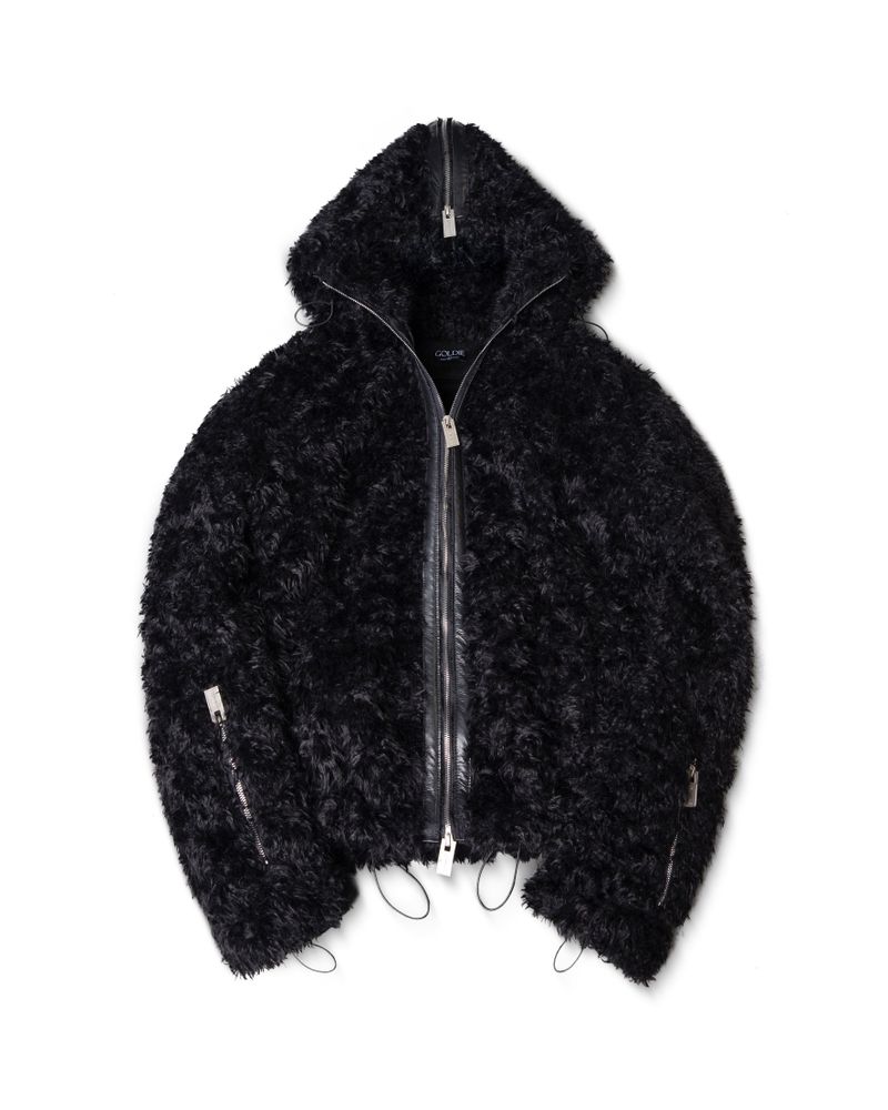 Goldie（ゴルディ）の「FAUX FUR MULTI ZIPPER BLACK JACKET（Jackets/Outerwear）」