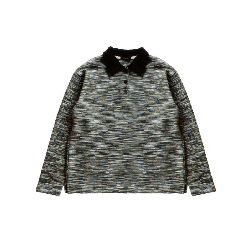 Marble Stripe Collar Tee (blue)
