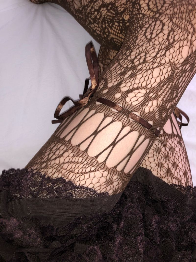 Ribbon Strap Mesh Stocking(4colors)