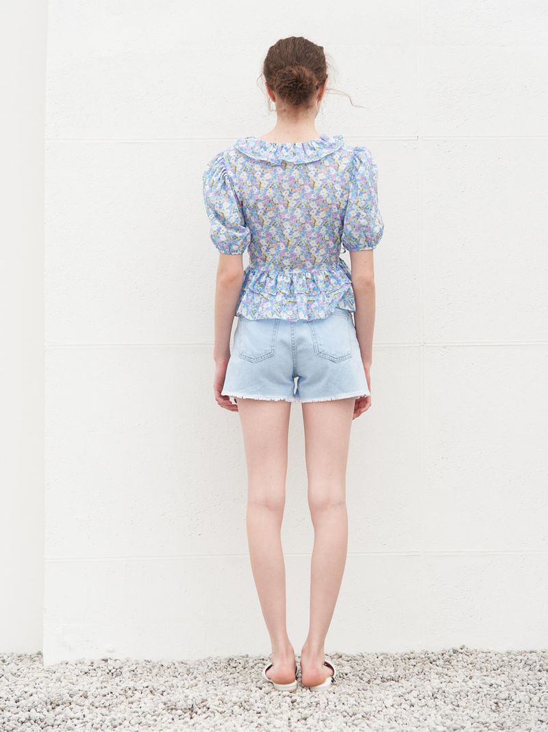 AMY RUFFLE DETAIL WRAP BLOUSE_BLUE