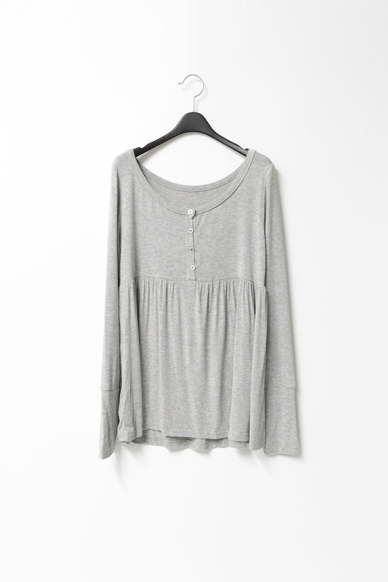 mochi button shirring top(3colors)