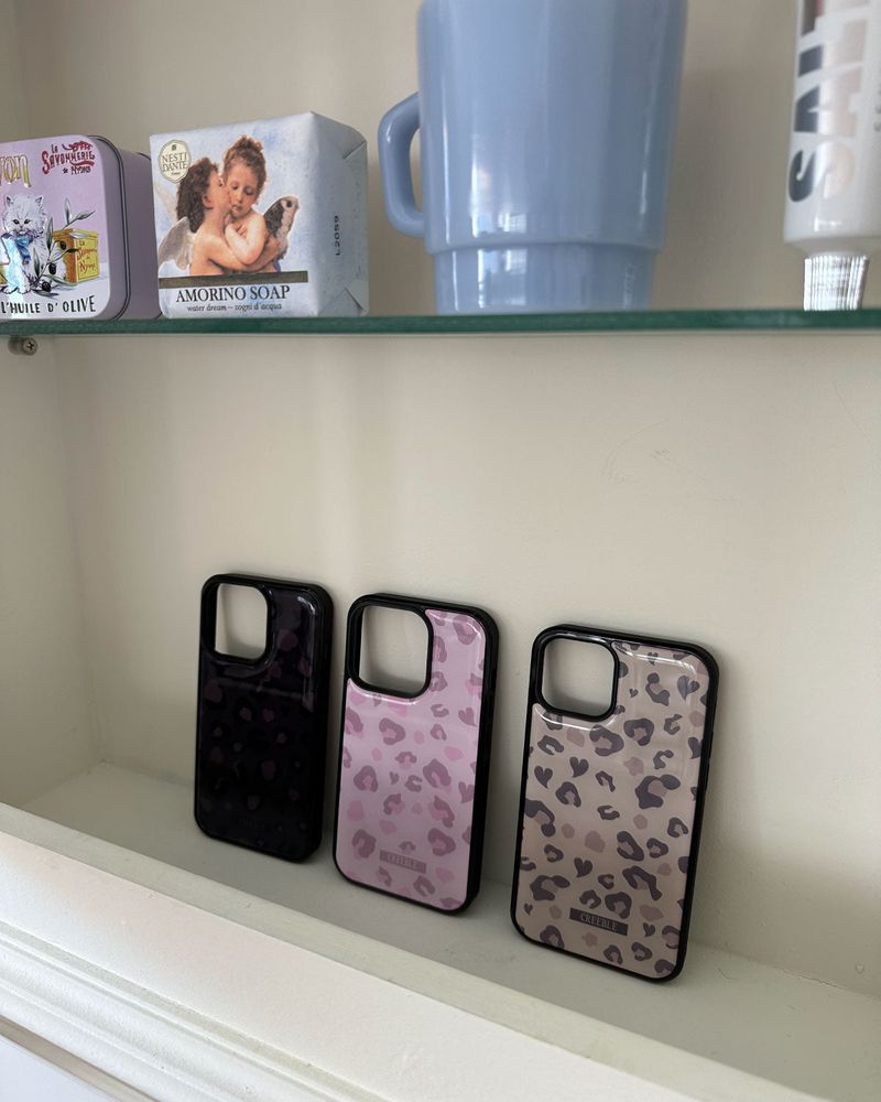 [MADE] Heart leopard epoxy bumper case(black)