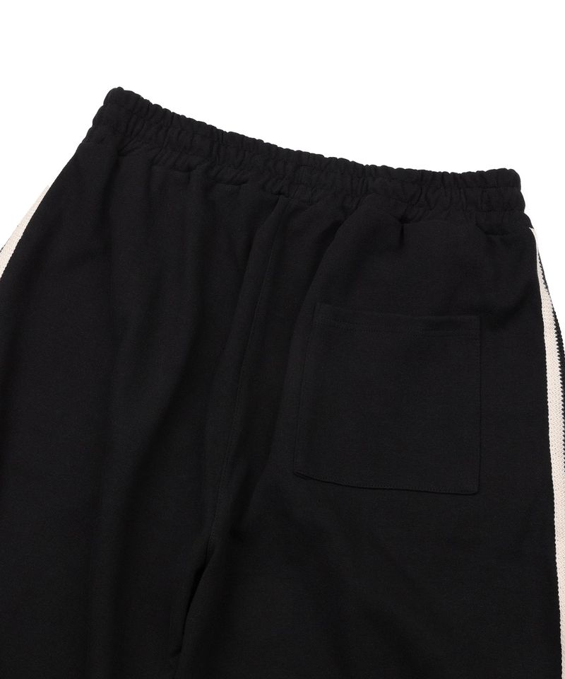 Track Line Pintuck Sweatpants - Black