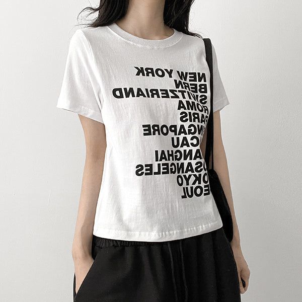 Urban Slim Fit Lettering Short-Sleeved T-Shirt (3 colors)