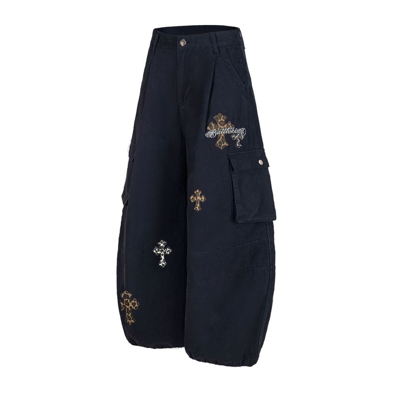 Cross Embroidery Cargo Pants 233238539
