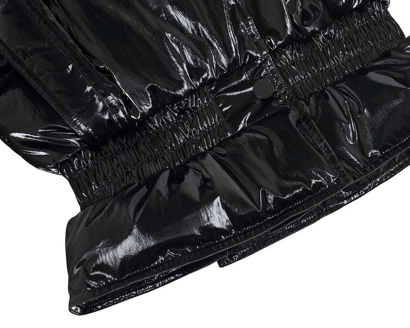 Double Layered Goose Down Jacket _ Glossy Black