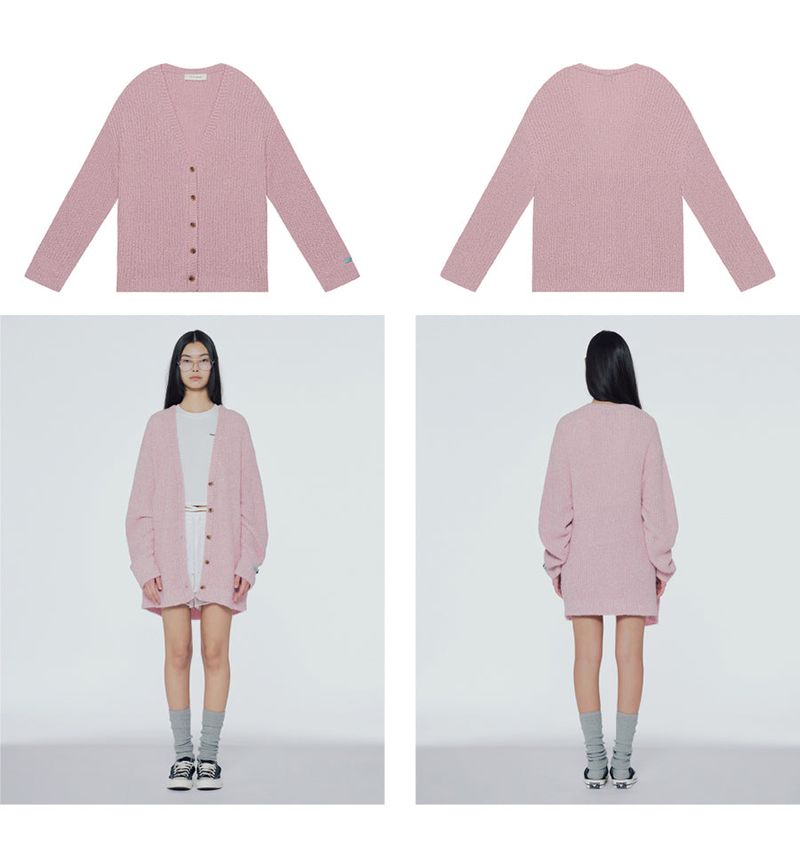 Distressed dequinned-knit cardigan