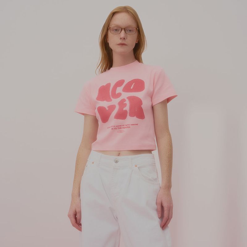 NCOVER(エンカバー)の「POINTAGE LOGO CROP TSHIRT-PINK(Tops)」