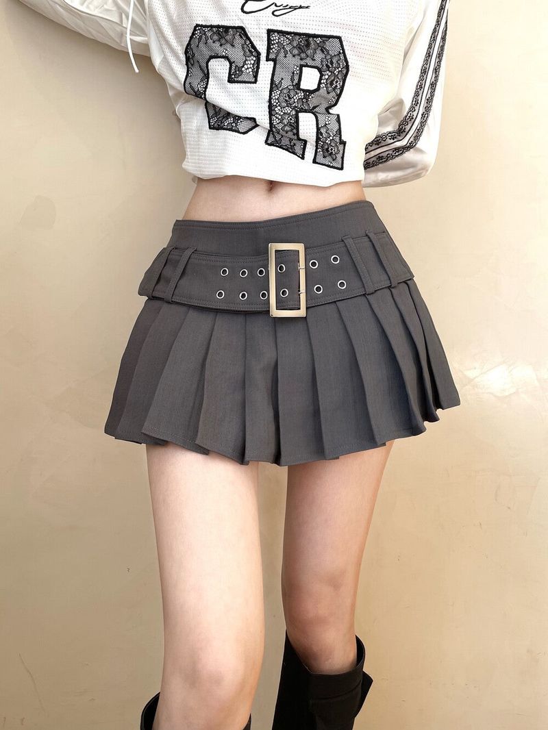 Seow(ソウ)の「1384. ベルトプリーツミニスカート (3color)(スカート)」