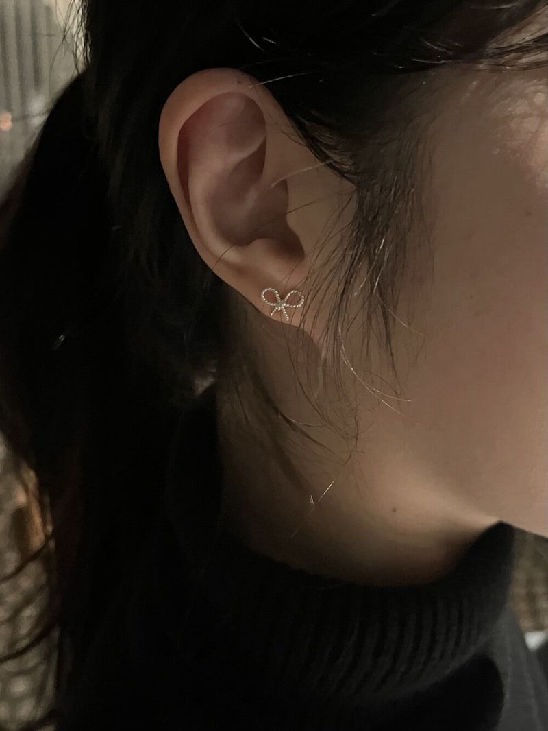 (silver925) Ribbon earrings