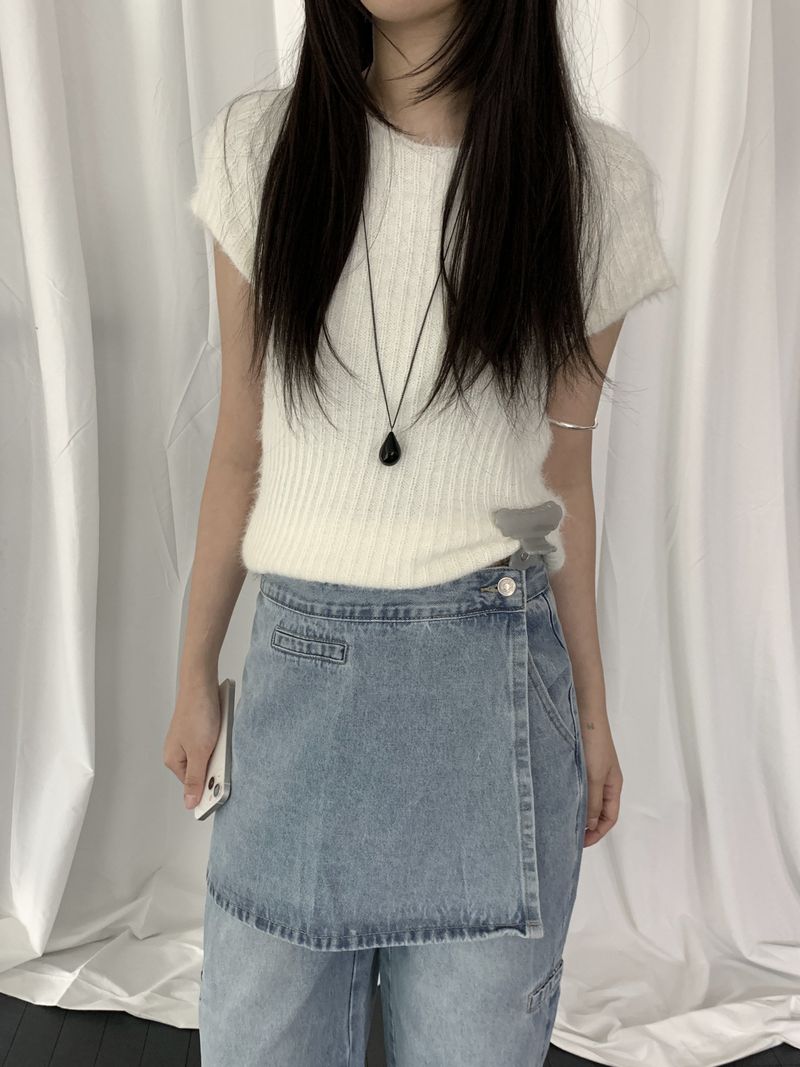 ROIA（ロイア）の「ジュキ アンゴラ ショートスリーブ ニットトップ（トップス）」