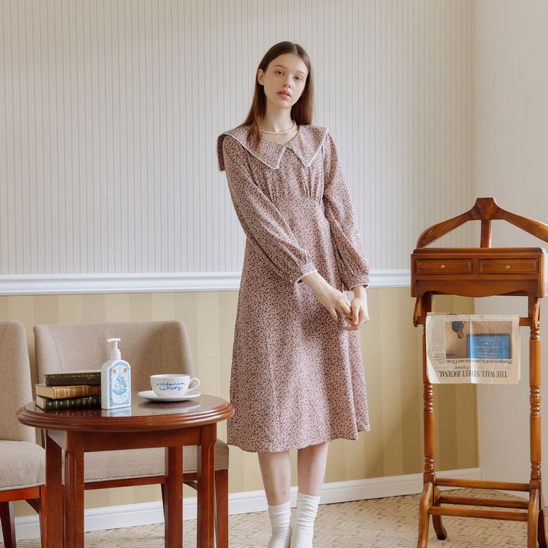 ビッグカラーワンピース / BIG COLLAR ONEPIECE_PINK