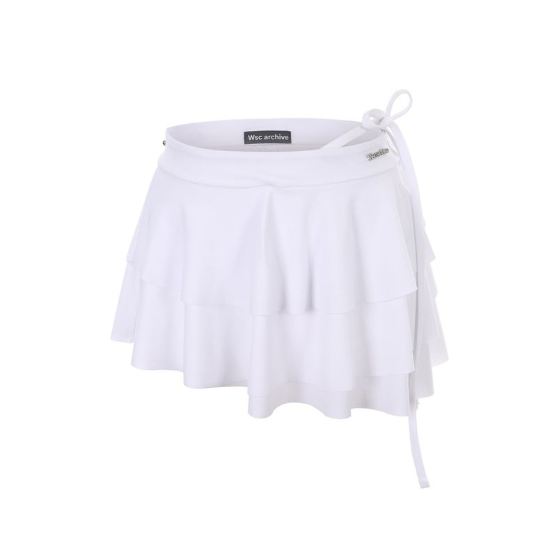 Diagonal line frill skirt 002