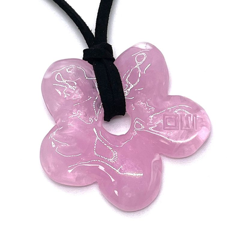Acrylic Flower Necklace [Pink]