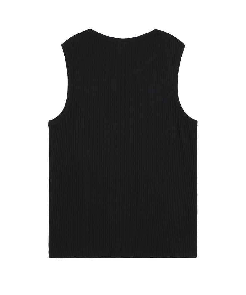 Cross Leather Patch Sleeveless - Black