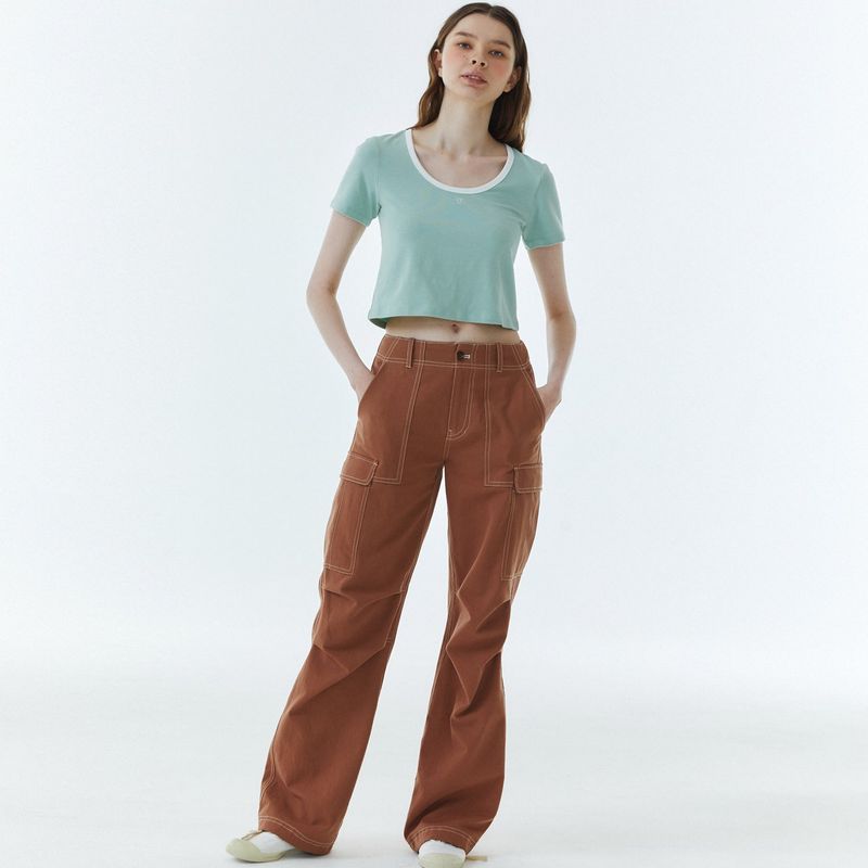RVS Ringer Cropped T-Shirt Mint