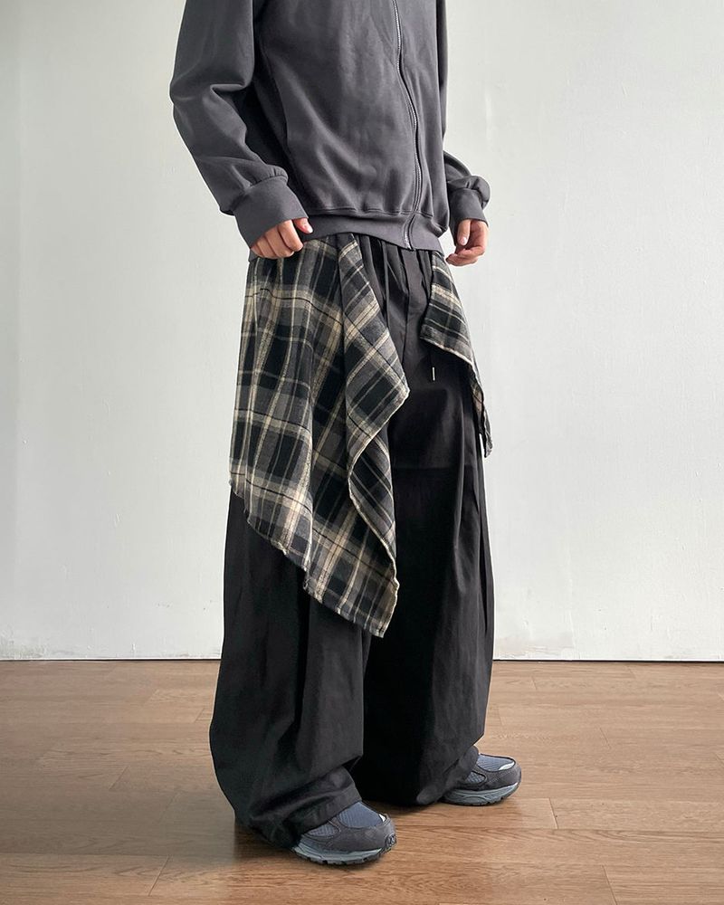 Flap Layered Cotton Pants