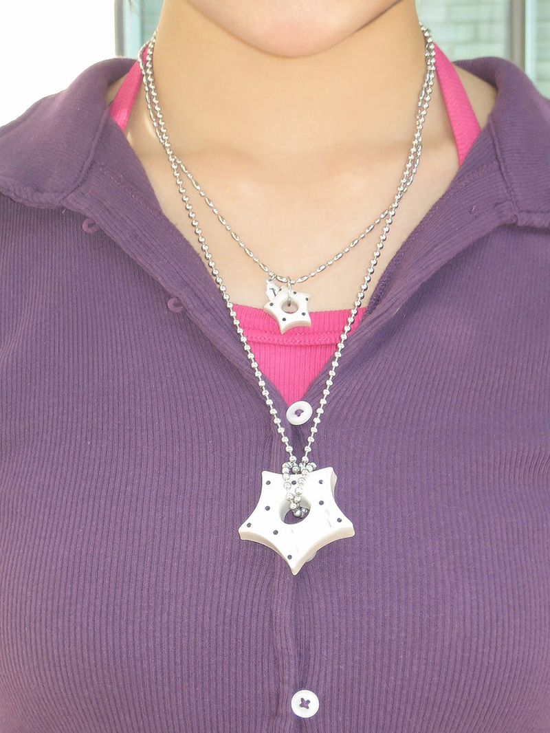gleaming little star dot necklace [white]