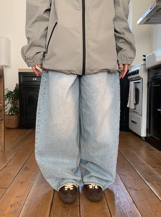 BAON（バオン）の「Hiphu Studded Denim Wide Pants（Pants）」
