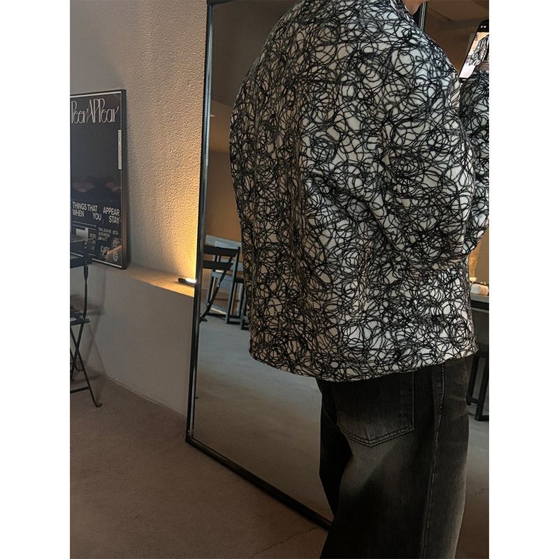 [HANDMADE] Circle pattern wool jacket(2color)