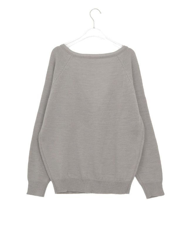 Bastin Loose-Fit Button Deep V-Neck Knit