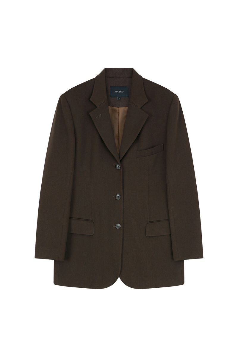 Back Patch Oversized Blazer _ Brown