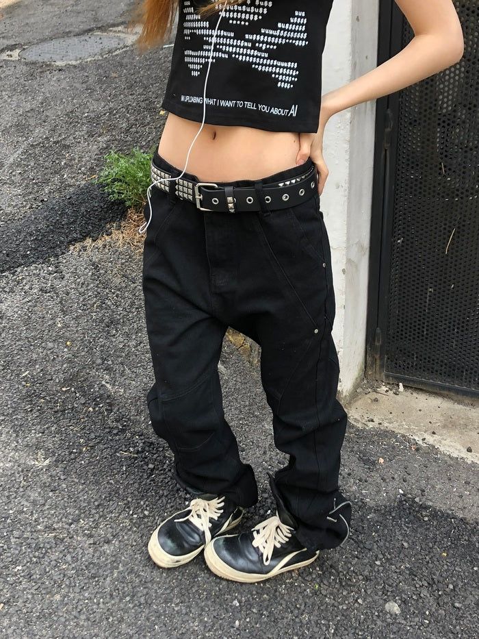 Cyber Black Zip Pants