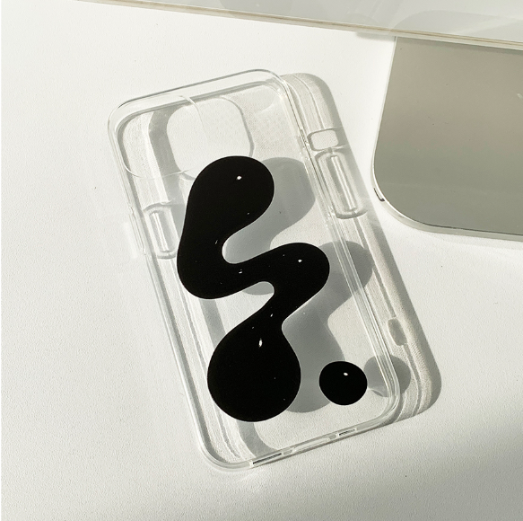 Metallic Object black Transparent Phone Case