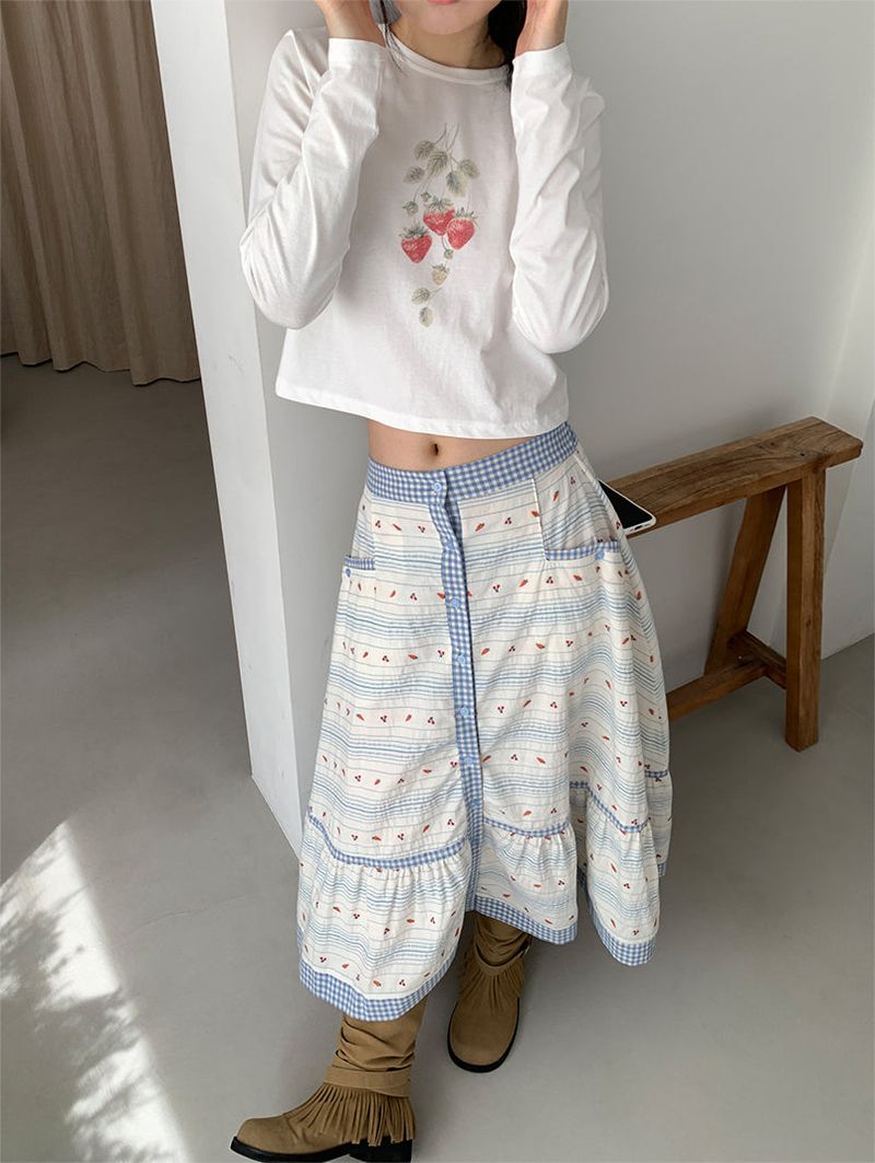 CARROT BUTTON FULL SKIRT (2C)