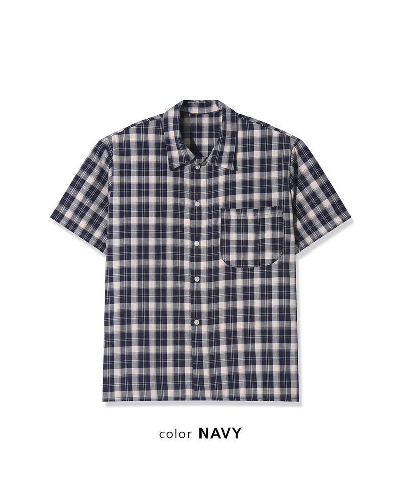 Rendro Square Check Half Shirt