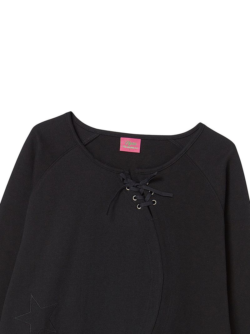 STAR APLIQUE CREWNECK BLACK