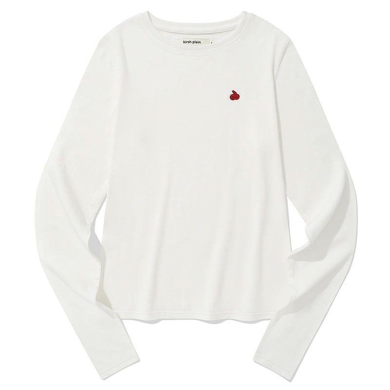 KIRSH PLAIN ROUND FITTED T-SHIRT [WHITE]