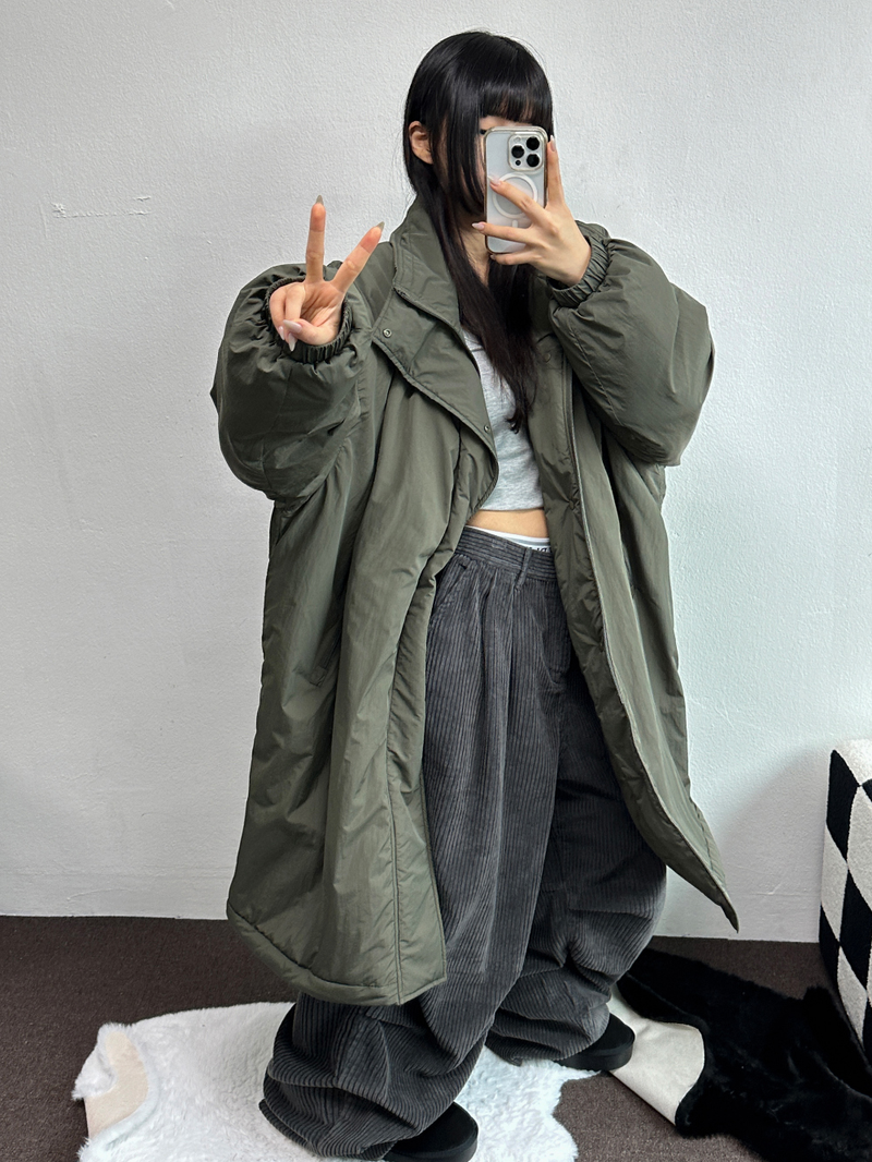 BASIC OVER LONG FIELD LONG PADDING🖤🩶💚🤎 - 4 COLORS