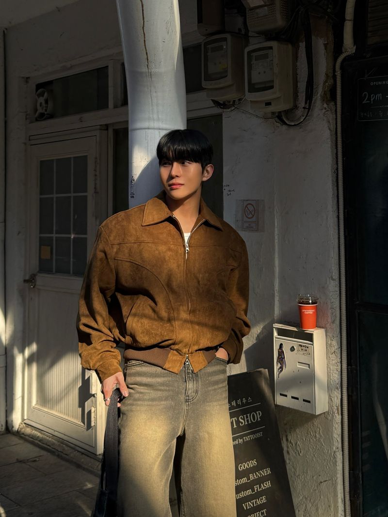 Sage suede jacket