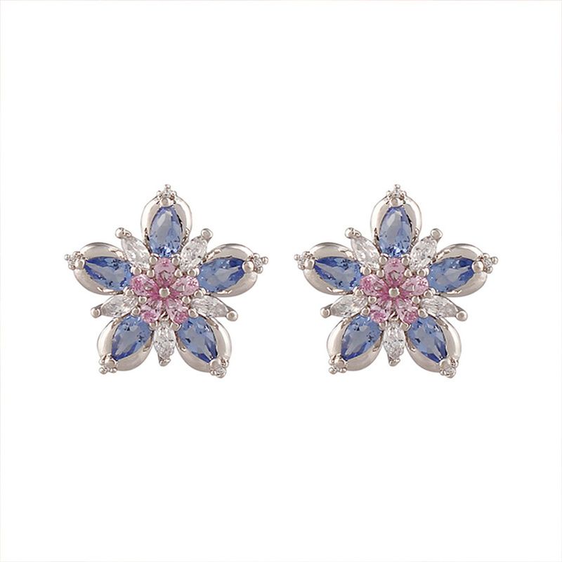 BLUE FLORAL EARRING