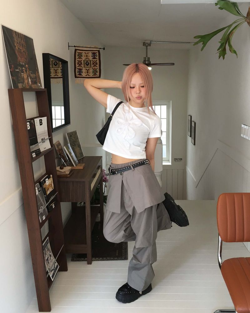 Pintuck skirt pants