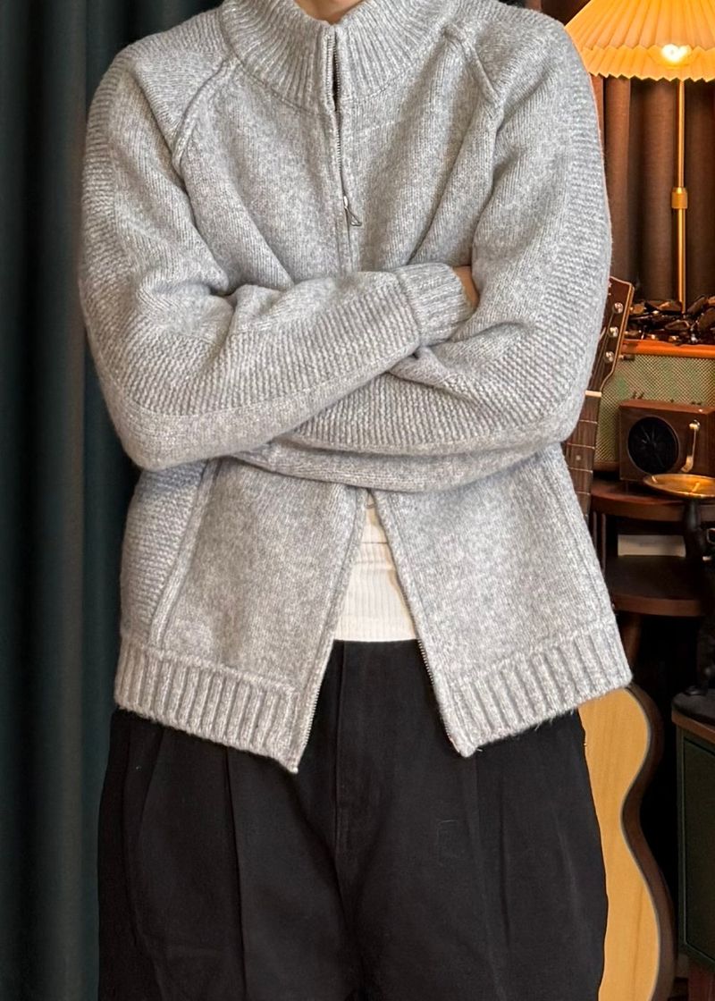 [virstyle original] INKKI Two-Way Wool Knit Zip-Up 2COLOR